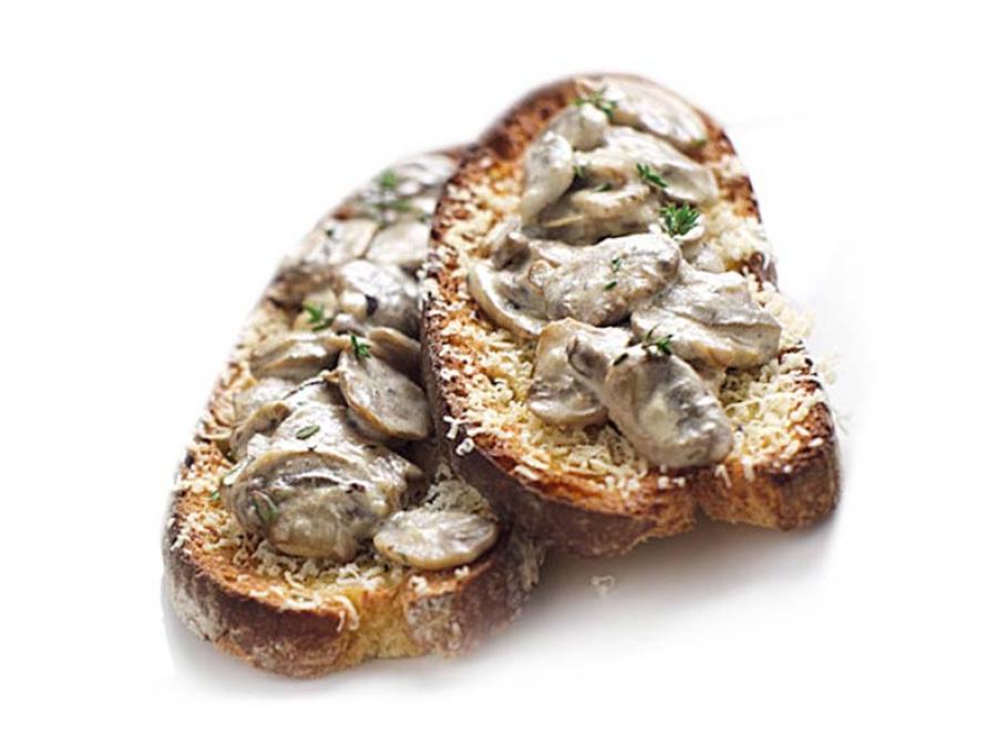 Bruschette con funghi champignon