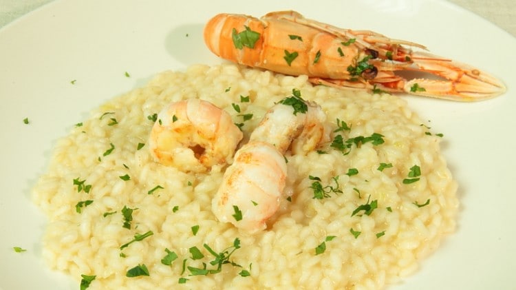 Riso con scampi